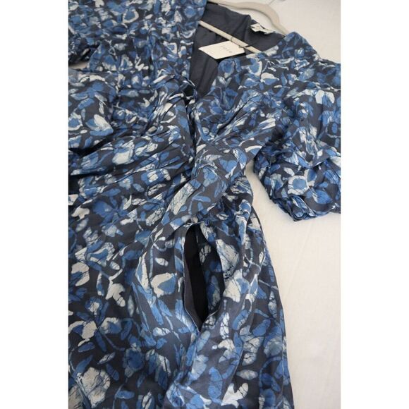 Joie D0066XA9370 Women's Sz 3X Blue Floral Lucia Mini Cotton Dress - Picture 11 of 13